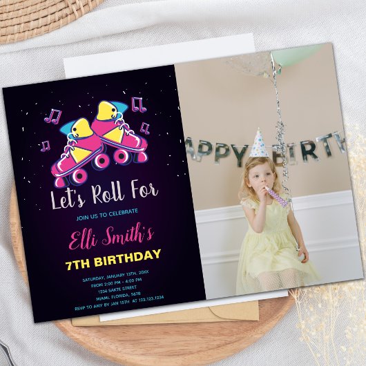 Invitations personnalisables de parties de patinag