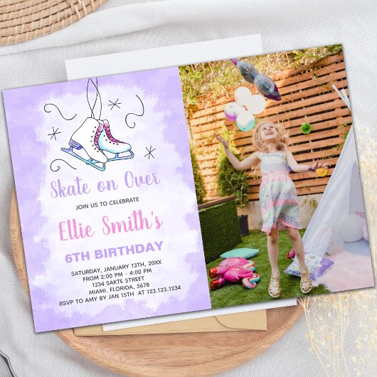 Invitations personnalisables de parties de patinag