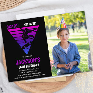 Invitations personnalisables de parties de patinag