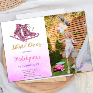 Invitations personnalisables de parties de patinag