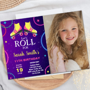 Invitations personnalisables de parties de patinag