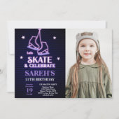 Invitations personnalisables de parties de patinag (Devant)