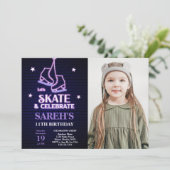 Invitations personnalisables de parties de patinag (Debout devant)