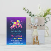 Invitations personnalisables de patin à roulettes (Debout devant)