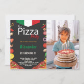 Invitations personnalisables de pizza Party pour e (Devant)