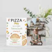 Invitations personnalisables de pizza Party pour e (Debout devant)