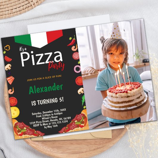 Invitations personnalisables de pizza Party pour e