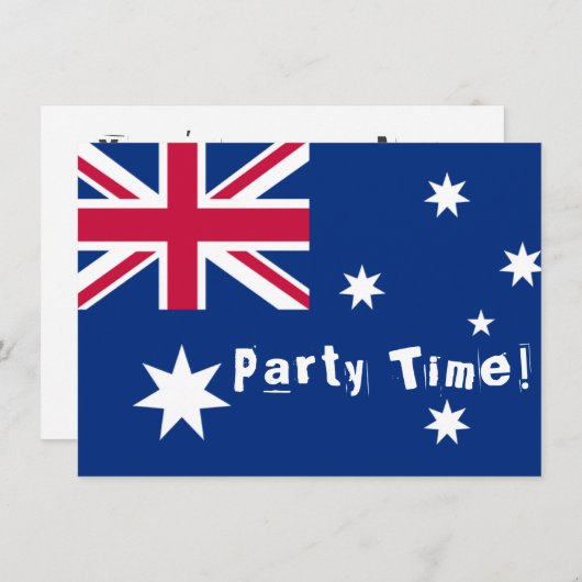 Invitations personnalisables du Drapeau australien (Devant / Derrière)