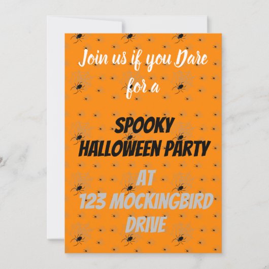 Invitations personnalisables Éffrayant Spider Hall (Devant)
