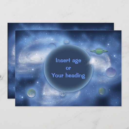 Invitations - personnalisables, espace (Devant / Derrière)