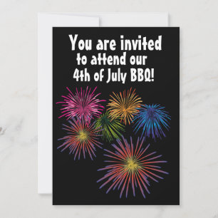INVITATIONS PERSONNALISÉES 4 juillet FEU BBQ