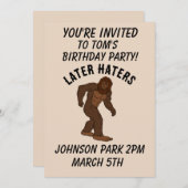 INVITATIONS PERSONNALISÉES À BIGFOOT BIRTHDAY PART (Devant / Derrière)