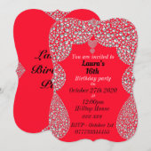 invitations personnalisées à la fête du 16e annive (Devant / Derrière)