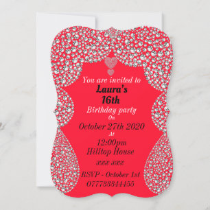 invitations personnalisées à la fête du 16e annive