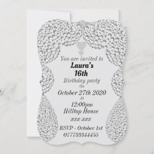 invitations personnalisées à la fête du 16e annive