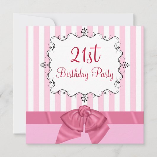 Invitations personnalisées à la fête du 21e annive (Devant)