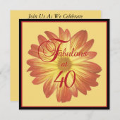 Invitations personnalisées à la fête du 40e annive (Devant / Derrière)