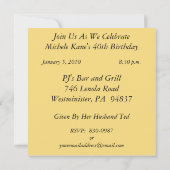 Invitations personnalisées à la fête du 40e annive (Dos)