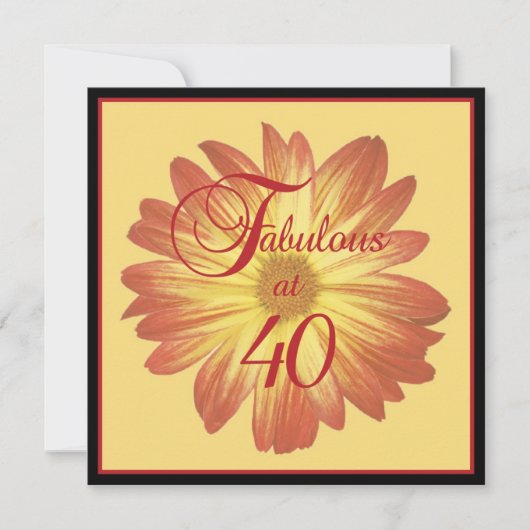 Invitations personnalisées à la fête du 40e annive (Devant)