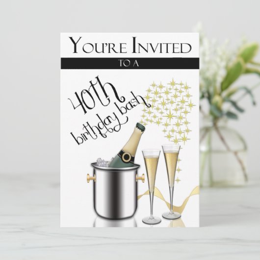 Invitations personnalisées à la fête du 40e annive (Debout devant)