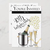 Invitations personnalisées à la fête du 40e annive (Devant / Derrière)