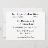 Invitations personnalisées à la fête du 50e annive (Dos)