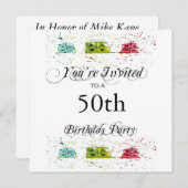 Invitations personnalisées à la fête du 50e annive (Devant / Derrière)