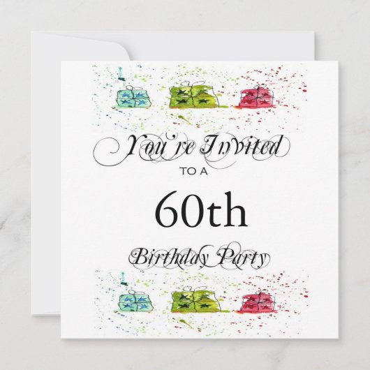 Invitations personnalisées à la fête du 60e annive (Devant)
