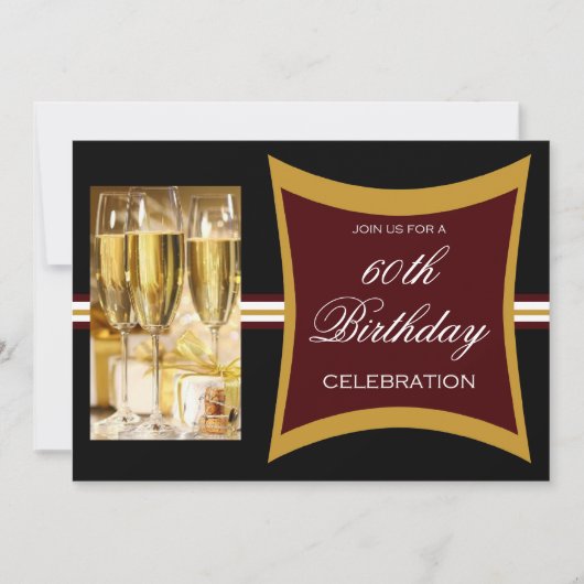 Invitations personnalisées à la fête du 60e annive (Devant)