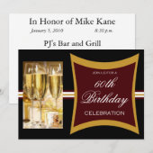 Invitations personnalisées à la fête du 60e annive (Devant / Derrière)
