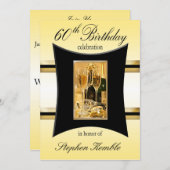 Invitations personnalisées à la fête du 60e annive (Devant / Derrière)