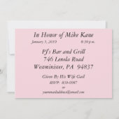 Invitations personnalisées à la fête du 60e annive (Dos)