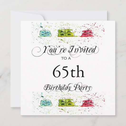 Invitations personnalisées à la fête du 65e annive (Devant)