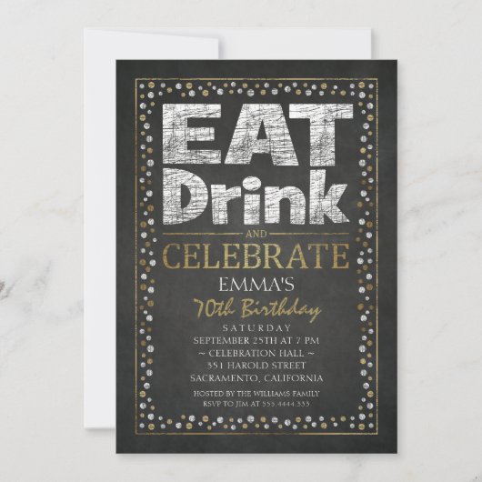 Invitations personnalisées à la fête du 70e annive (Devant)