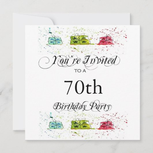 Invitations personnalisées à la fête du 70e annive (Devant)