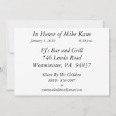 Invitations personnalisées à la fête du 80e annive (Dos)