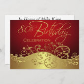 Invitations personnalisées à la fête du 80e annive (Devant / Derrière)