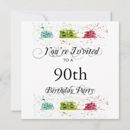 Invitations personnalisées à la fête du 90e annive (Devant)