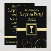 Invitations personnalisées à la fête surprise du 5 (Devant / Derrière)