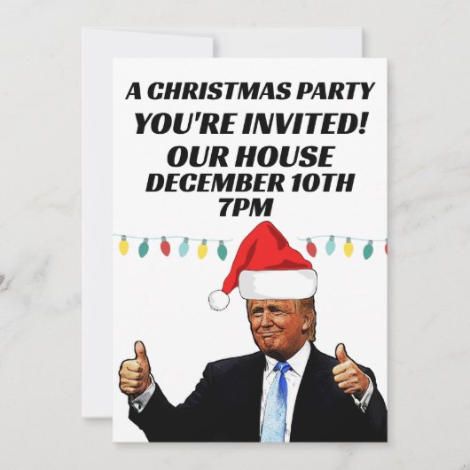 INVITATIONS PERSONNALISÉES AU PARTI DE NOËL TRUMP (Devant)