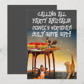 INVITATIONS PERSONNALISÉES AUX ANIMAUX DE PARTI (Devant / Derrière)