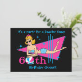 Invitations personnalisées Beachy Keen 60e anniver (Debout devant)