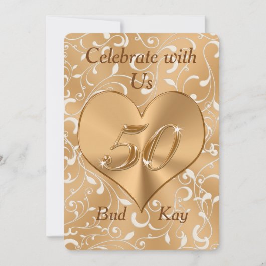 Invitations personnalisées créées pour le cinquant (Devant)