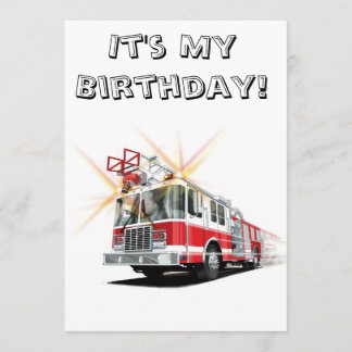 Invitations personnalisées de Big Red Fire Truck