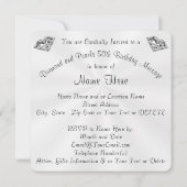 Invitations personnalisées de diamants et de perle (Dos)