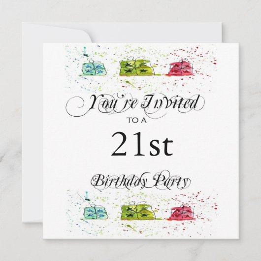 Invitations personnalisées de fête du 21e annivers (Devant)