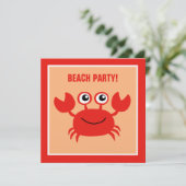 Invitations personnalisées de Happy Crab (Debout devant)