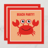 Invitations personnalisées de Happy Crab (Devant / Derrière)