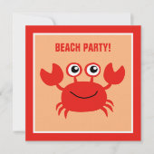 Invitations personnalisées de Happy Crab (Devant)
