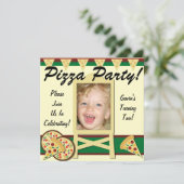 Invitations Personnalisées De La Pizza Party (Debout devant)